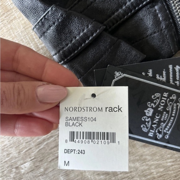 Blanc Noir Women’s Y2K Black Moto Jacket Vegan Faux Leather Full Zip M NWT - Picture 7 of 12